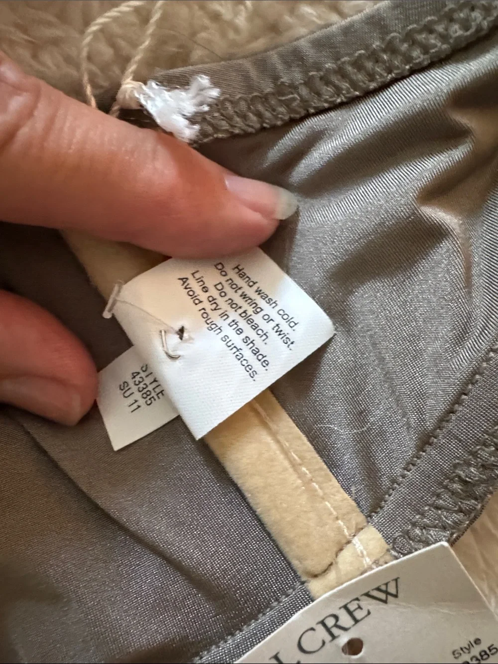 J. Crew Ruched Lomellina Swim halter bikini in pewter color. Size M